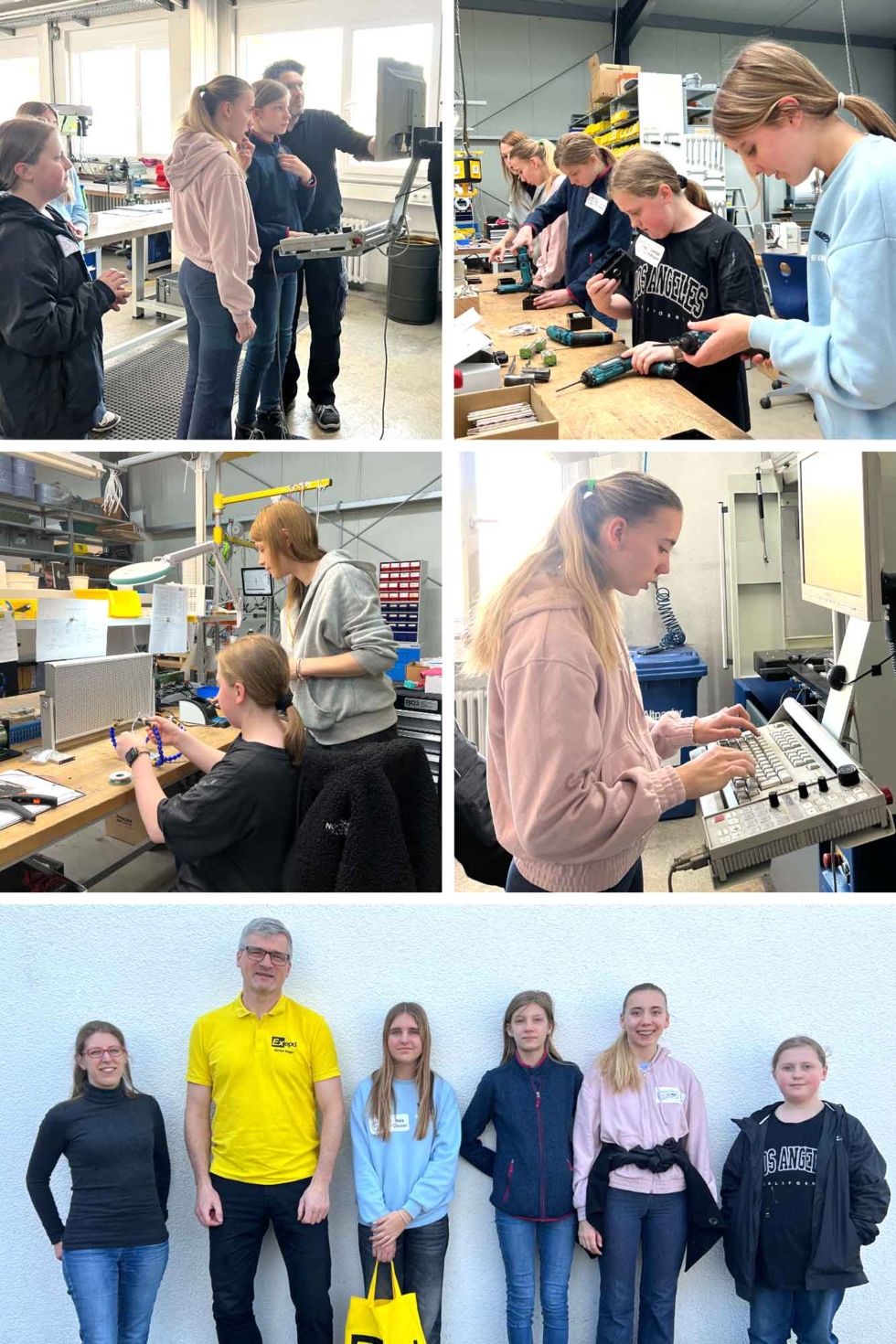 Kollage mit Bildern vom Exepd-Girls'Day-Angebot